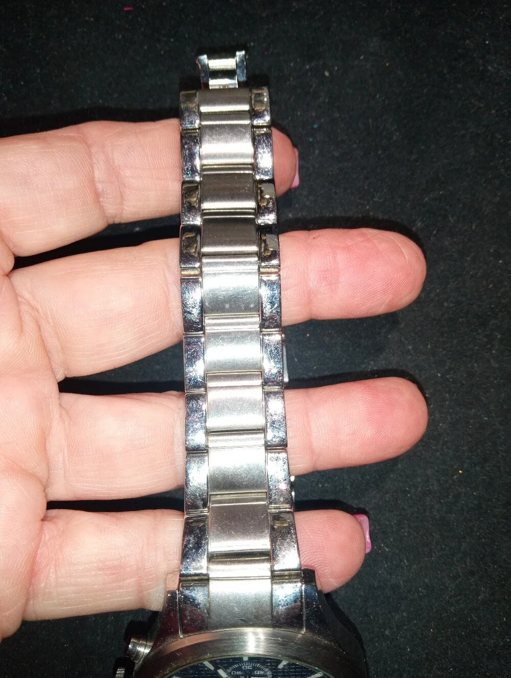 Silpada Silver Stainless Steel Watch with Blue Dial